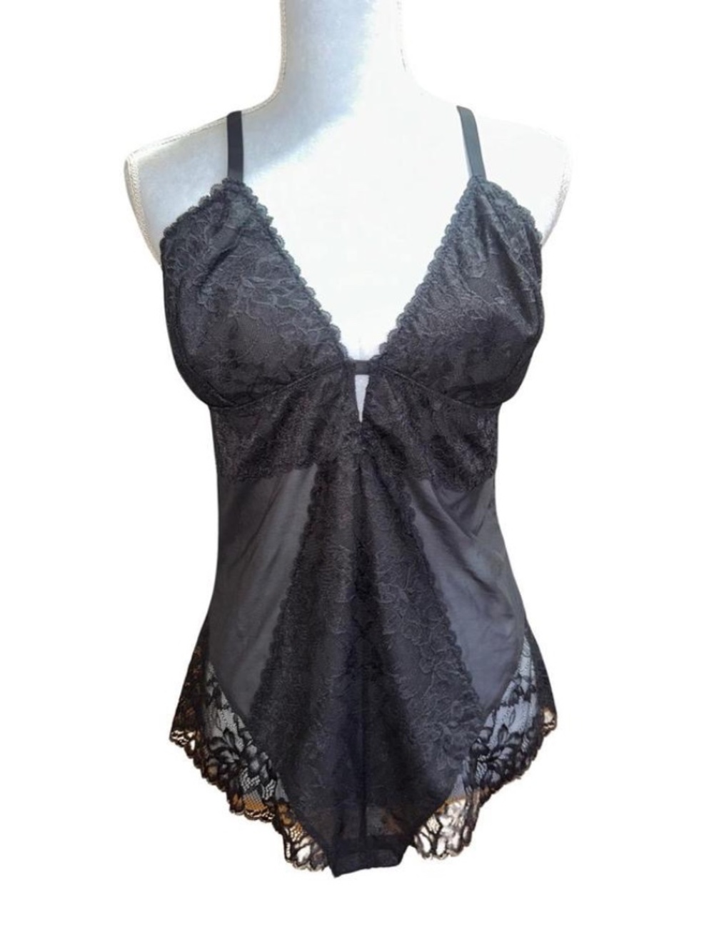 Maidenform Black Lace Mesh Bodysuit